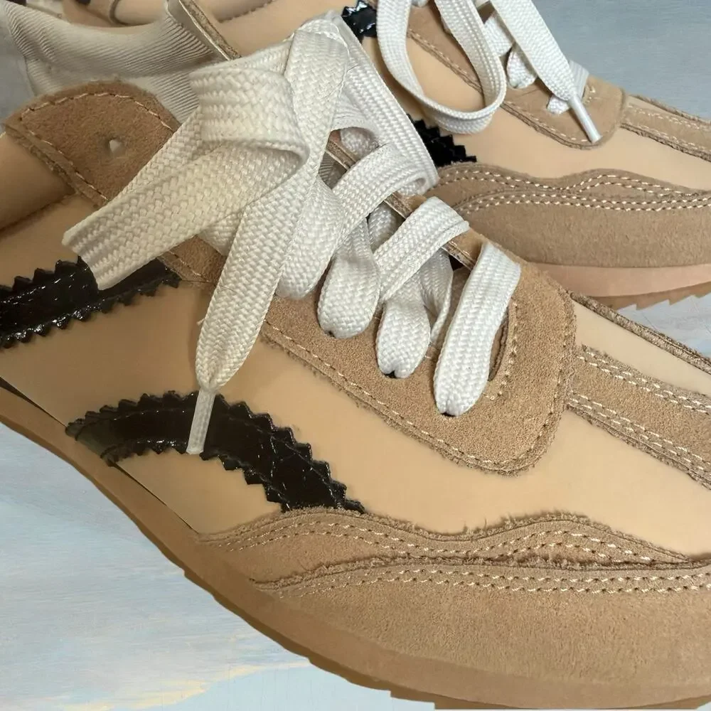 Dolce Vita‎ Eaton NEW Sneaker Sz 9.5/9 runs small Womens Black Tan Lace Up $160